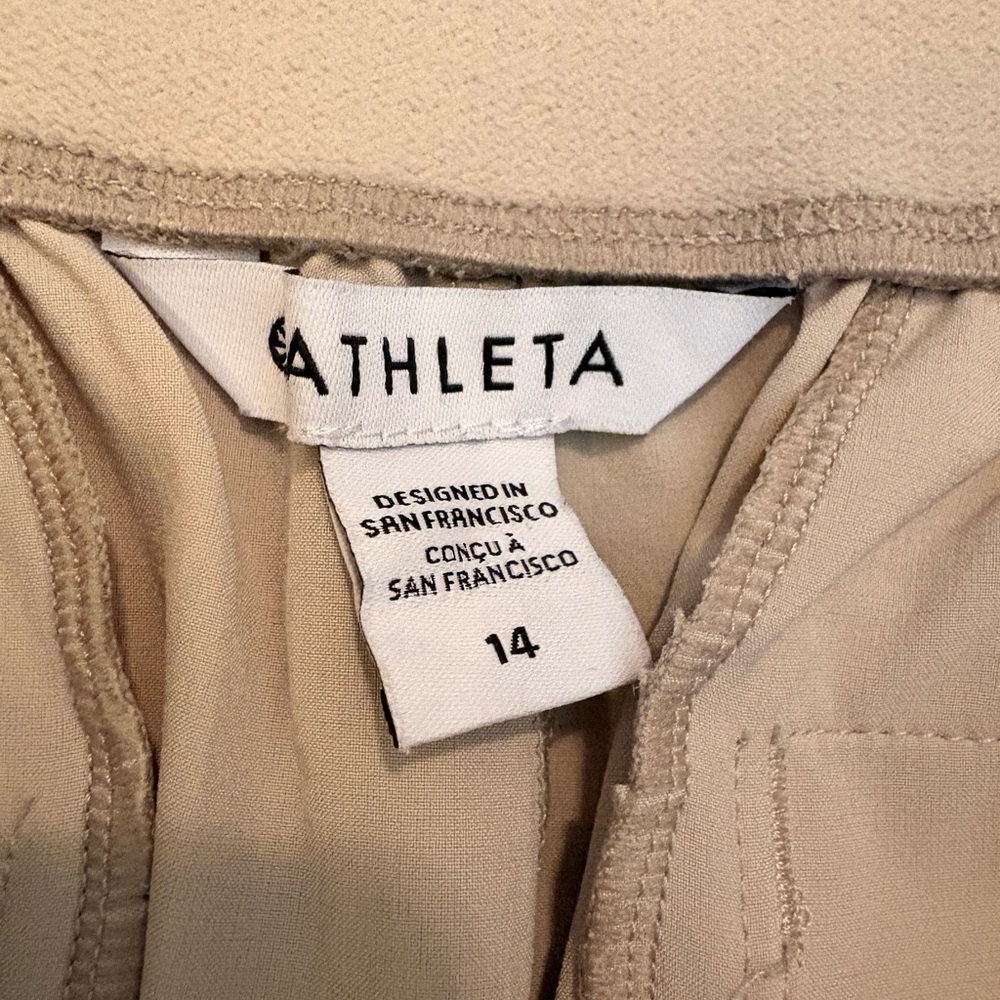 Athleta Wide Leg Light Khaki Brooklyn Pants - Picture 2 of 7